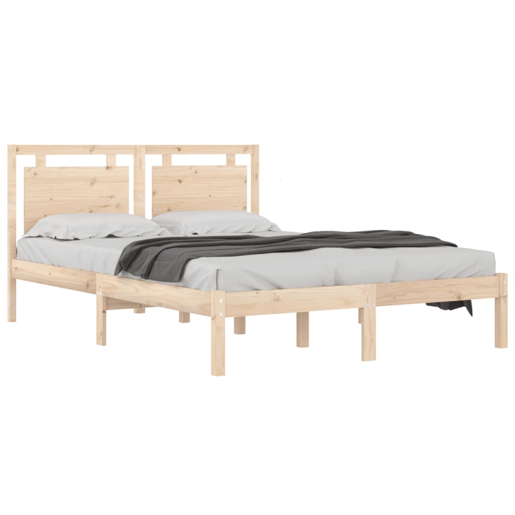 Bed Frame without Mattress 140x190 cm Solid Wood