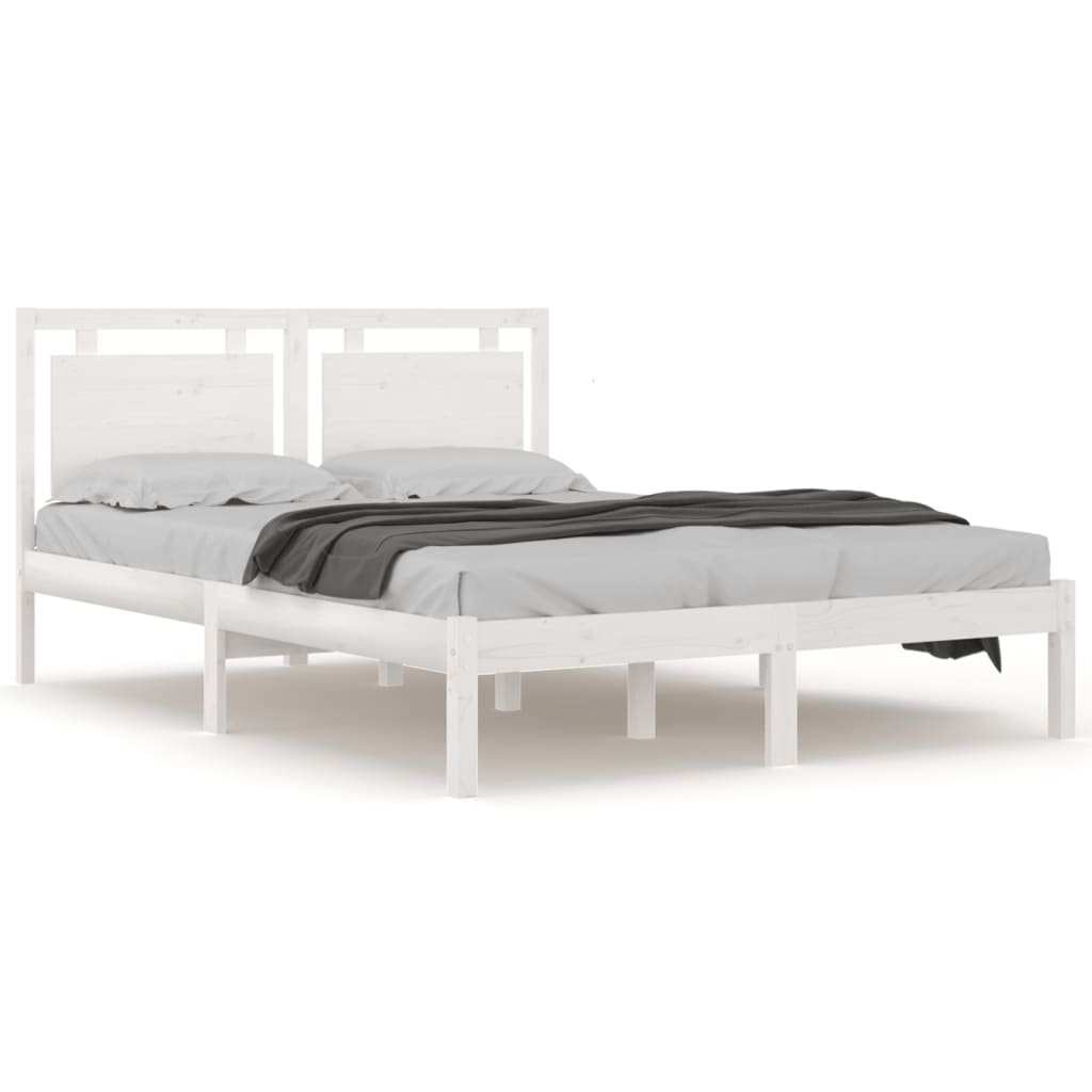 Bed Frame without Mattress White 120x200 cm Solid Wood