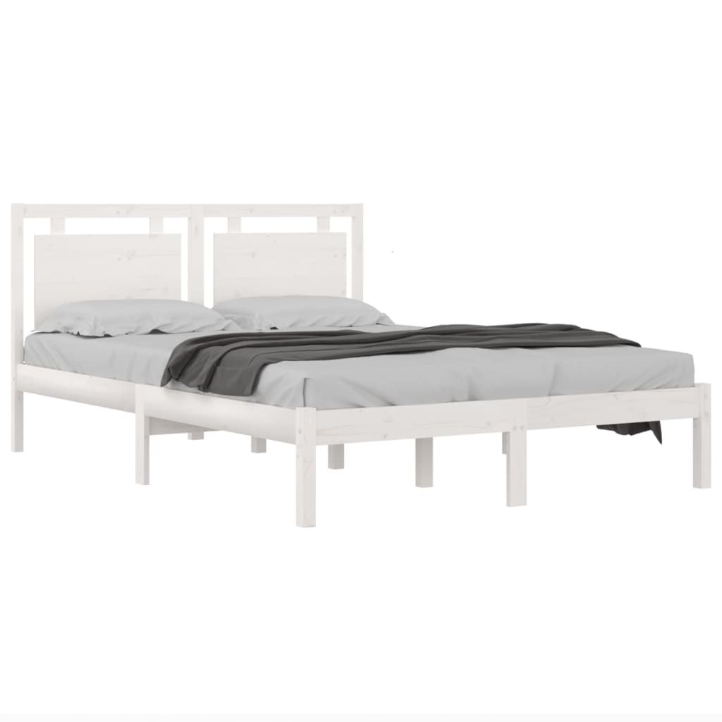 Bed Frame without Mattress White 120x200 cm Solid Wood