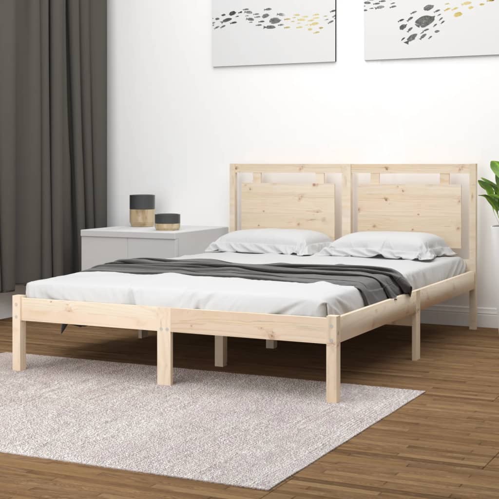 Bed Frame without Mattress 140x200 cm Solid Wood