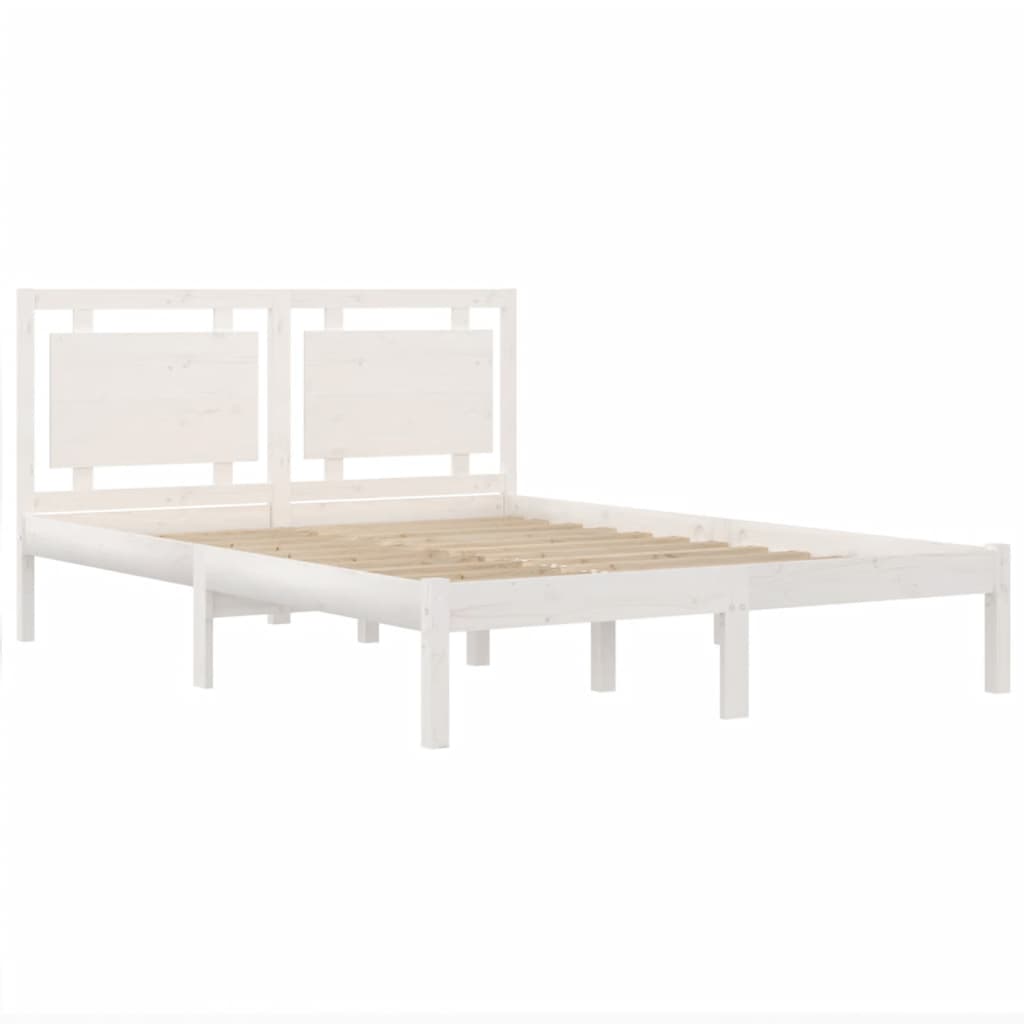 Bed Frame without Mattress White 140x200 cm Solid Wood