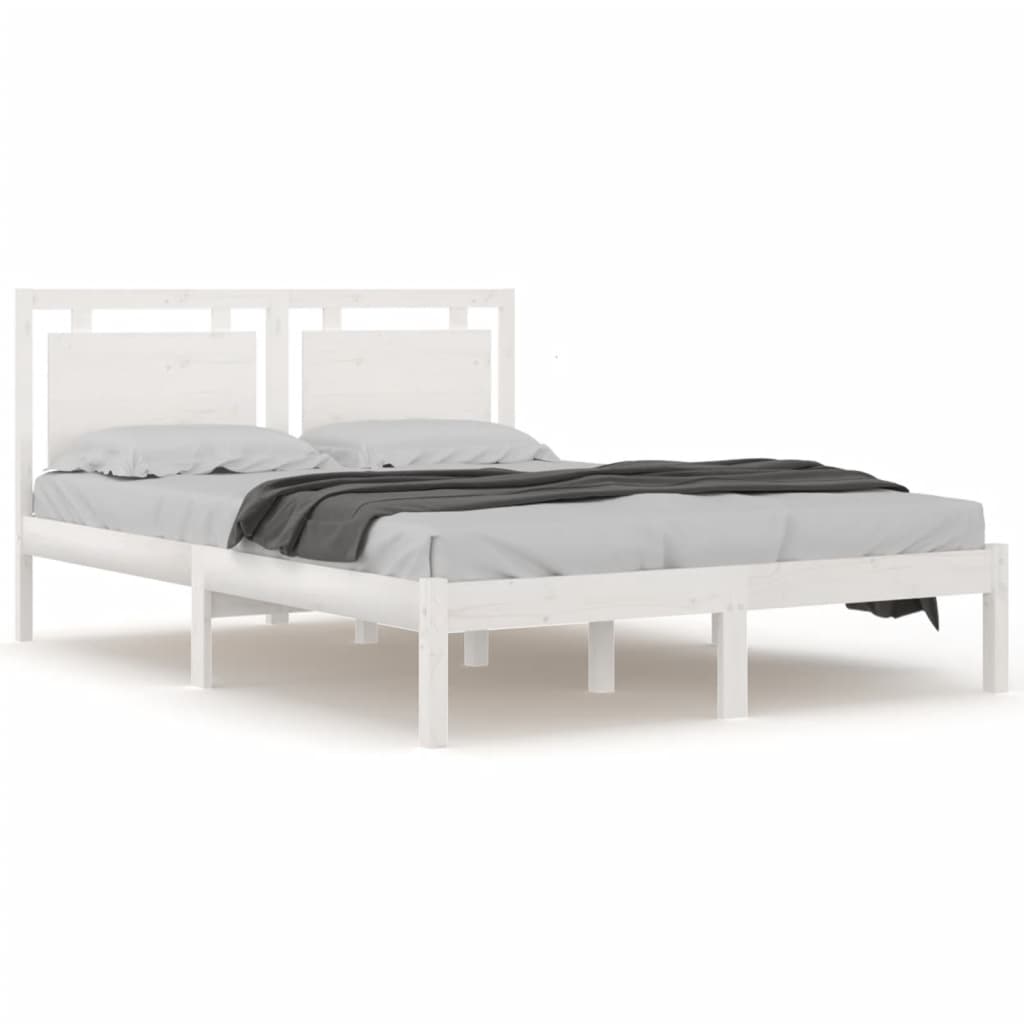 Bed Frame without Mattress White 160x200 cm Solid Wood