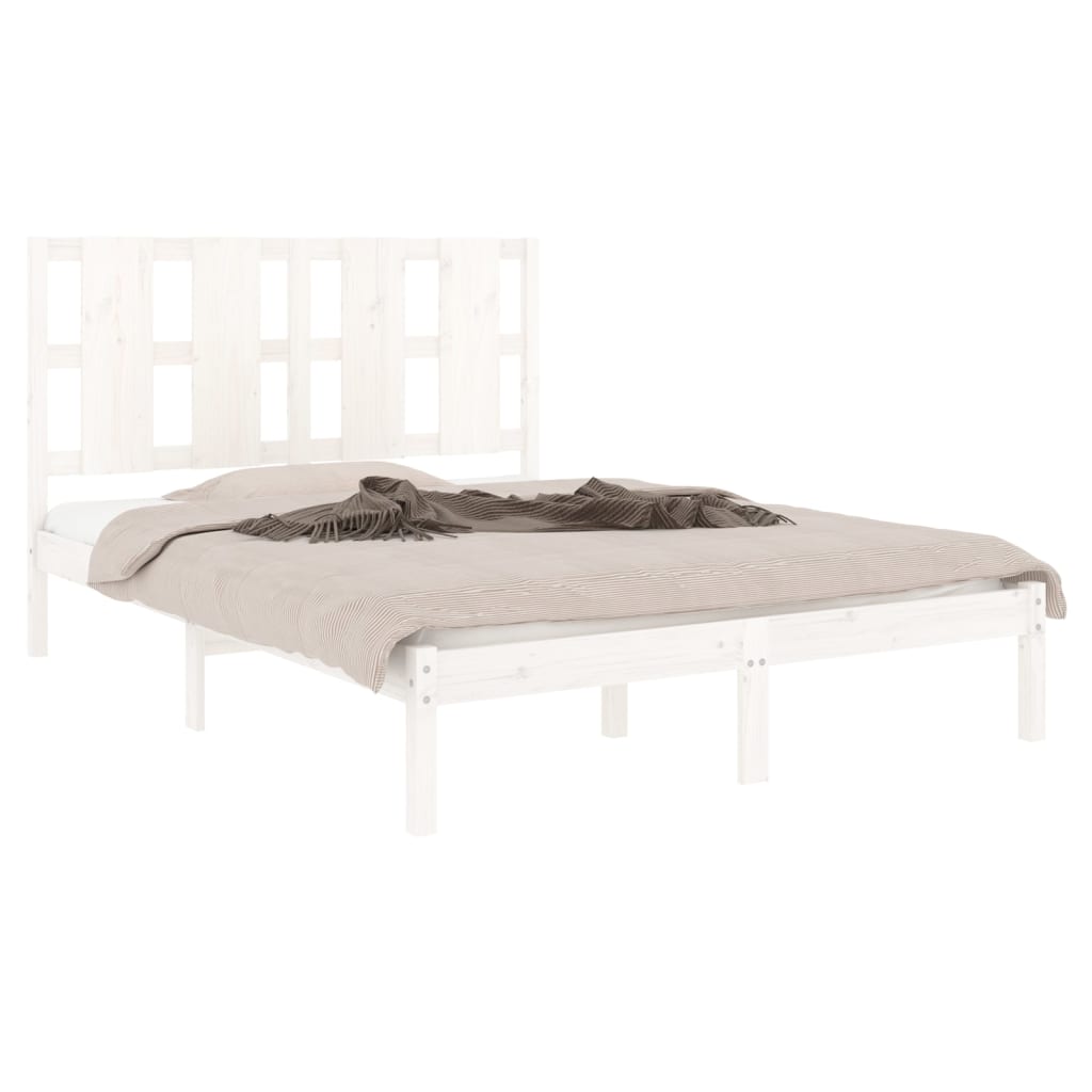 Bed Frame without Mattress White 120x190 cm Small Double Solid Wood