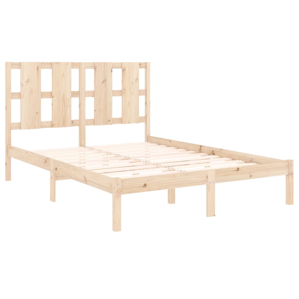 Bed Frame without Mattress 135x190 cm Double Solid Wood