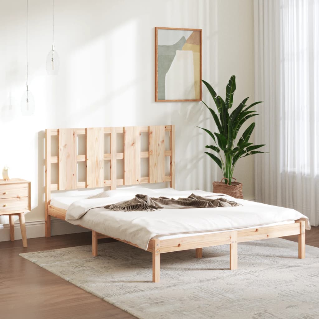 Bed Frame without Mattress 135x190 cm Double Solid Wood