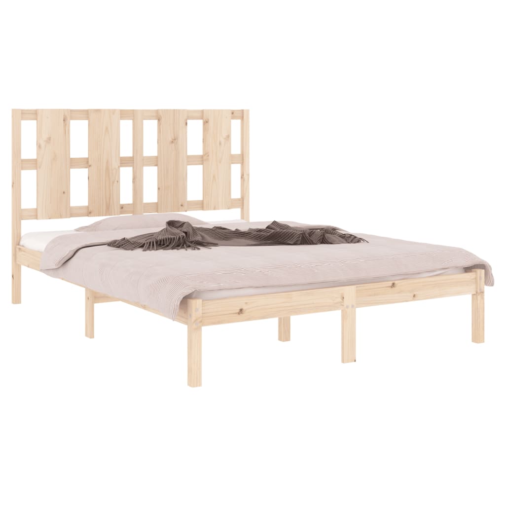 Bed Frame without Mattress 140x190 cm  Solid Wood Pine