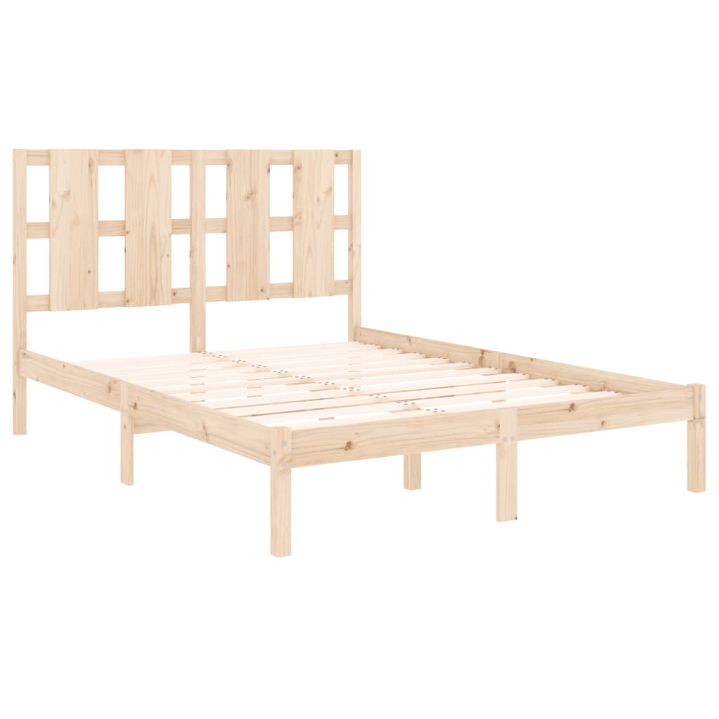Bed Frame without Mattress 140x190 cm  Solid Wood Pine