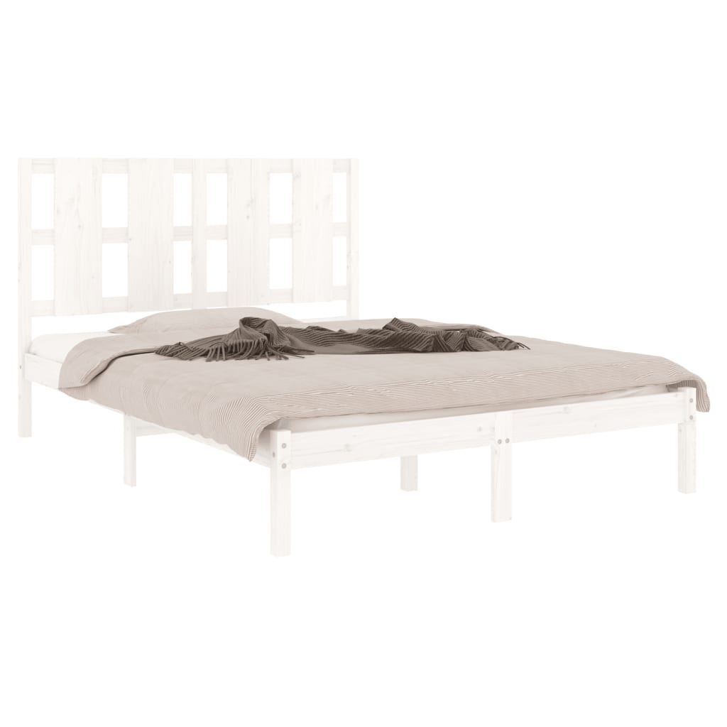 Bed Frame without Mattress White 120x200 cm  Solid Wood Pine