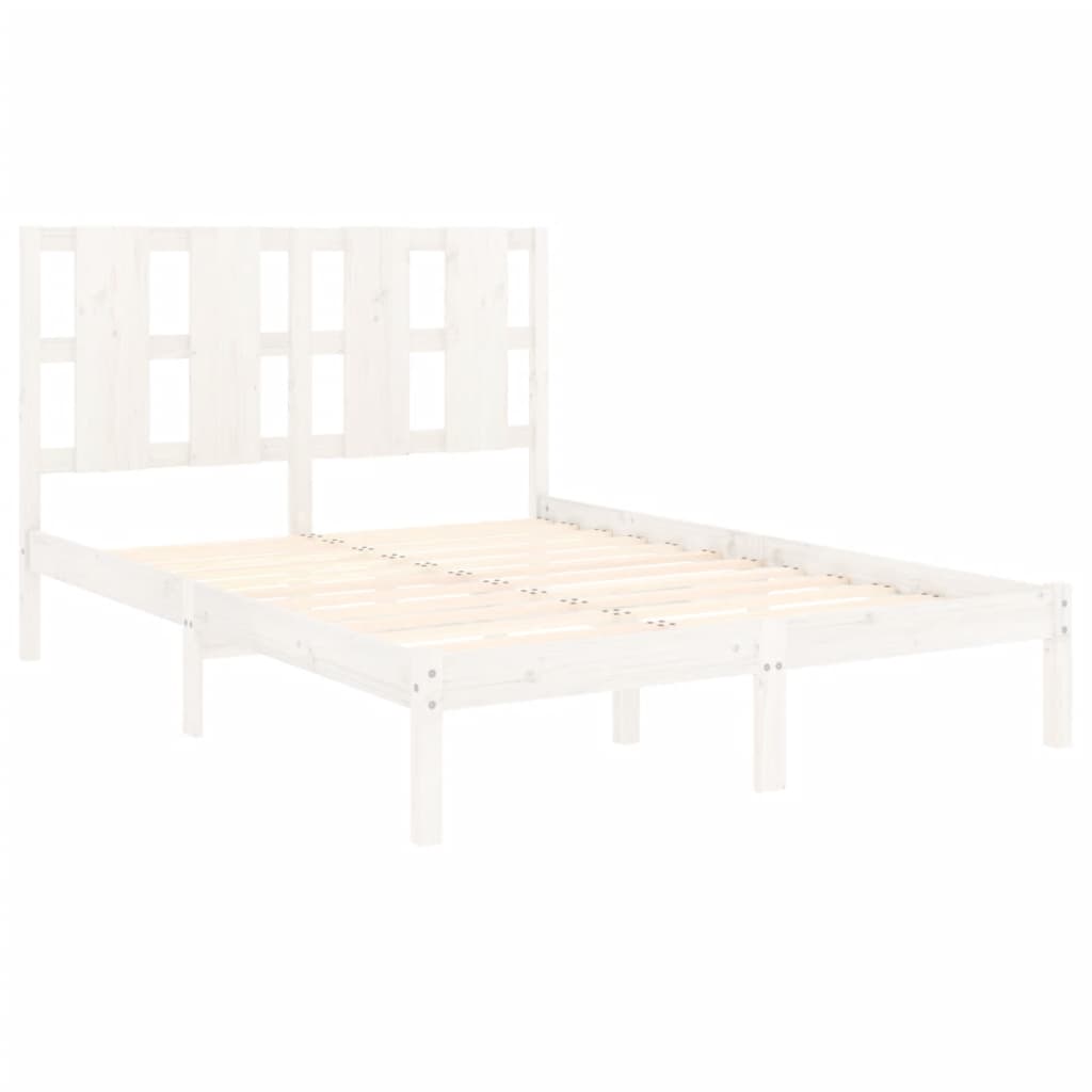 Bed Frame without Mattress White 120x200 cm  Solid Wood Pine