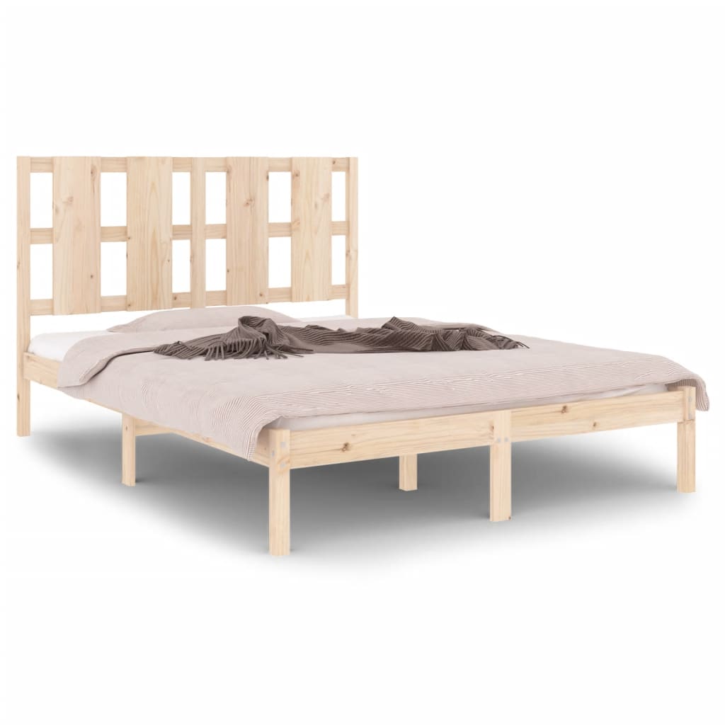 Bed Frame without Mattress 140x200 cm  Solid Wood Pine