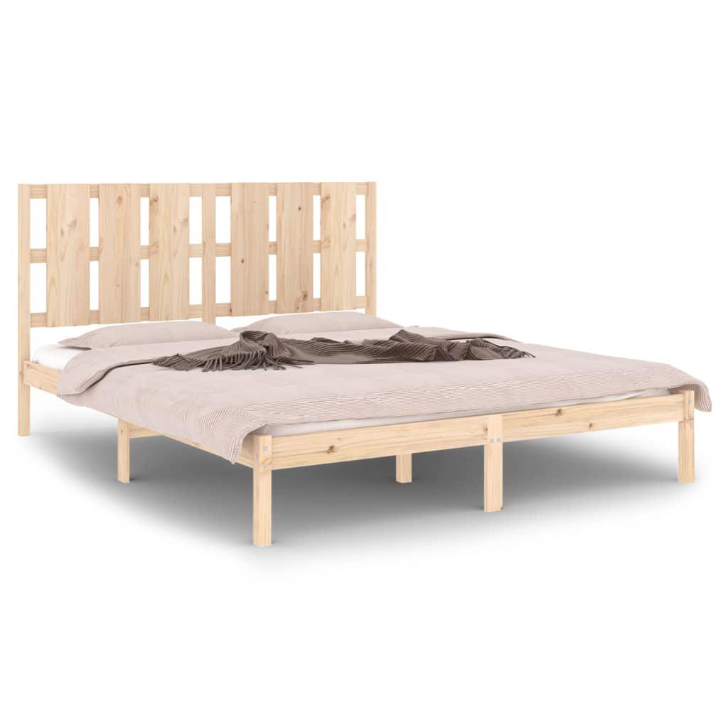 Bed Frame without Mattress 150x200 cm King Size Solid Wood