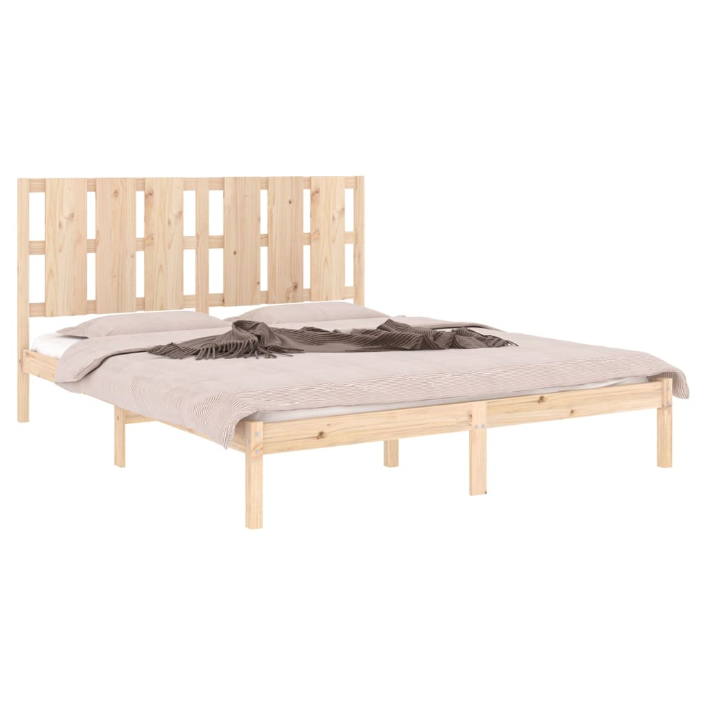 Bed Frame without Mattress 150x200 cm King Size Solid Wood