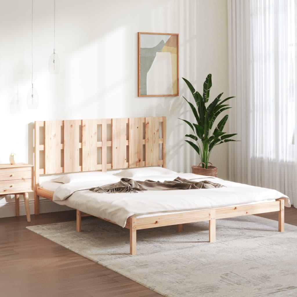Bed Frame without Mattress 150x200 cm King Size Solid Wood