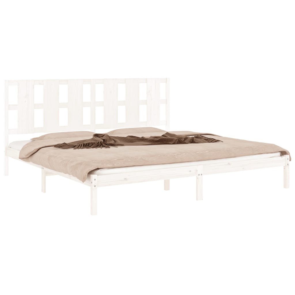 Bed Frame without Mattress White 180x200 cm Super King Solid Wood