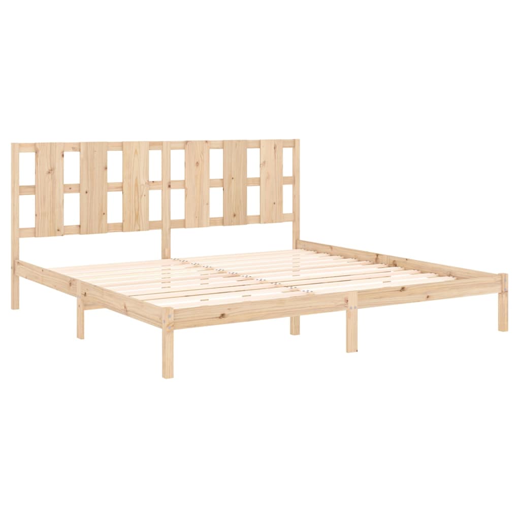 Bed Frame without Mattress 200x200 cm Solid Wood Pine