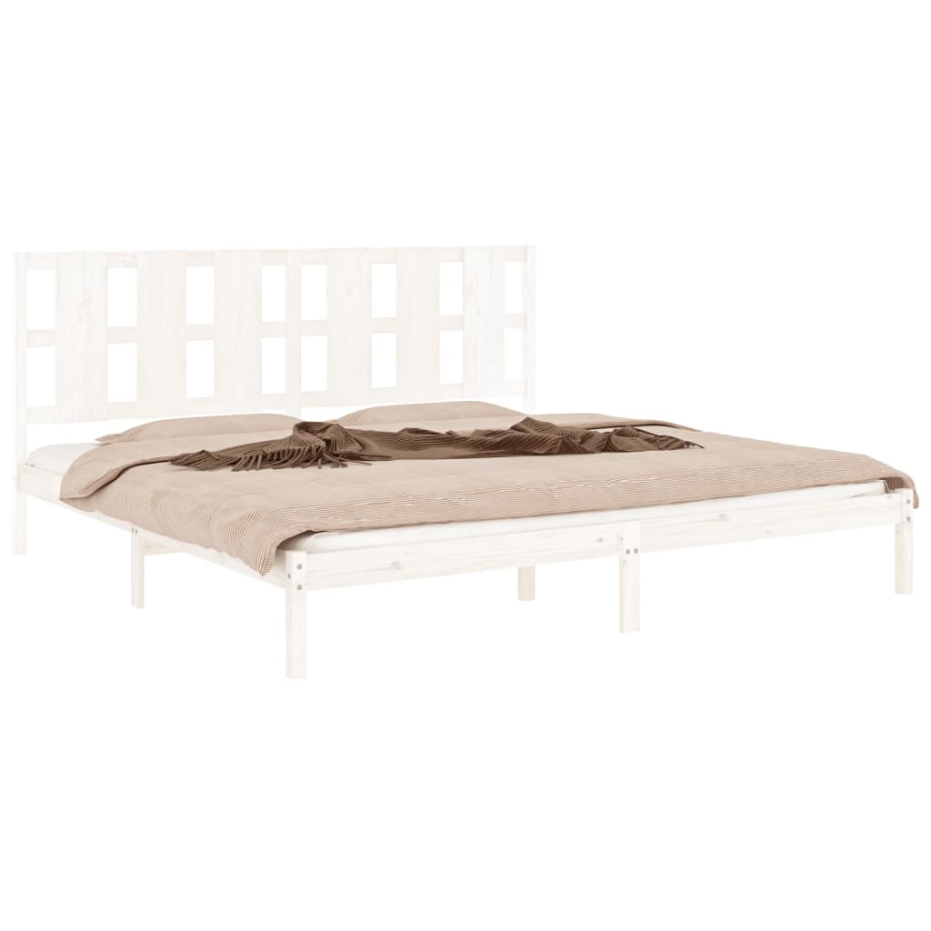 Bed Frame without Mattress White 200x200 cm Solid Wood Pine