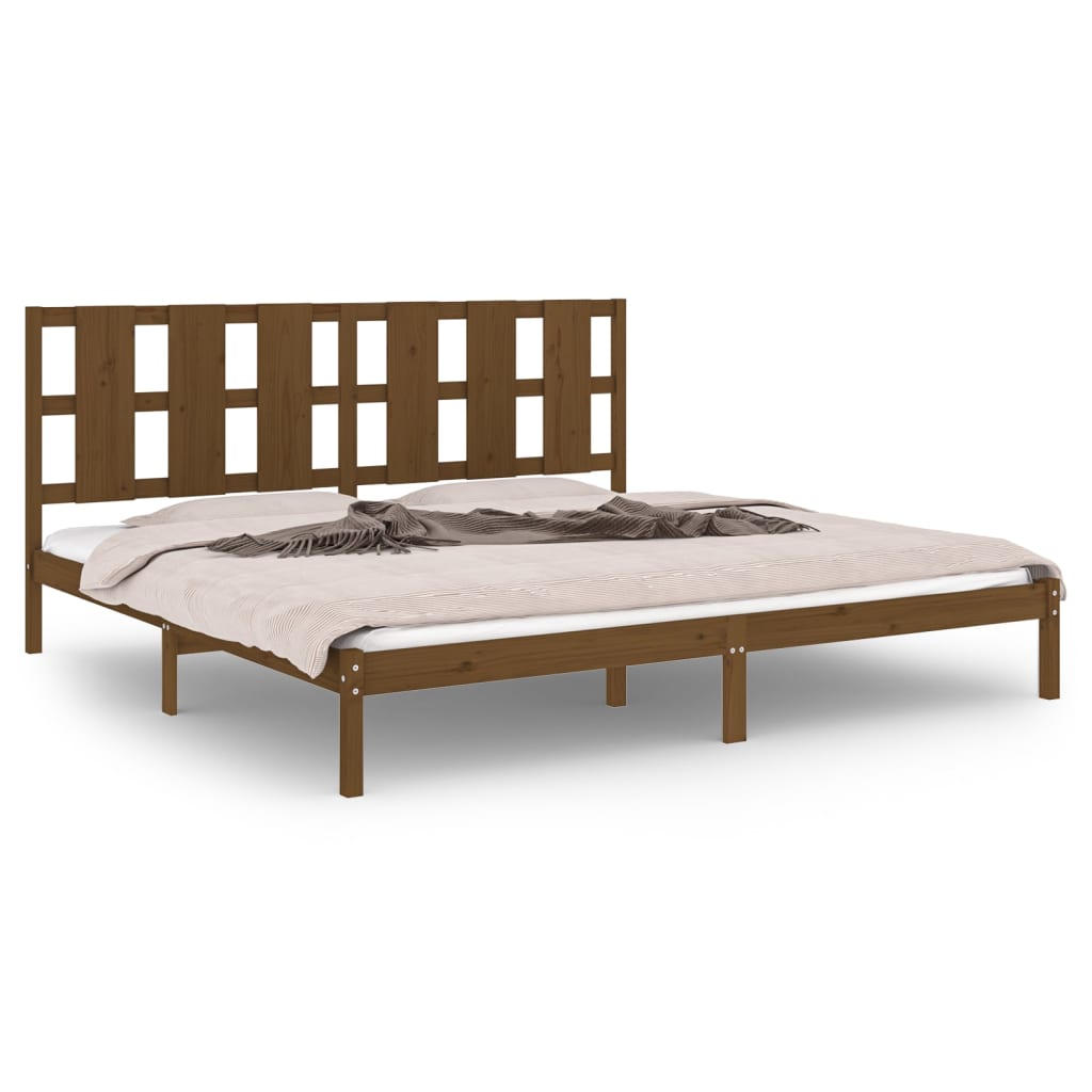 Bed Frame without Mattress Honey Brown 200x200 cm Solid Wood Pine
