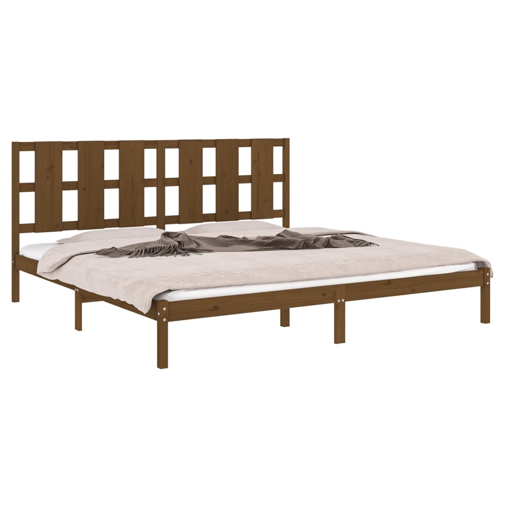Bed Frame without Mattress Honey Brown 200x200 cm Solid Wood Pine