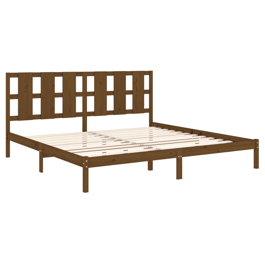 Bed Frame without Mattress Honey Brown 200x200 cm Solid Wood Pine