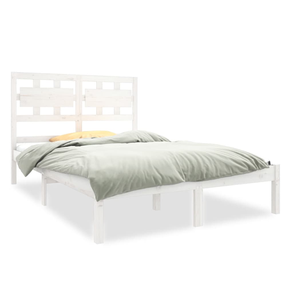 Bed Frame without Mattress White 120x190 cm Small Double Solid Wood