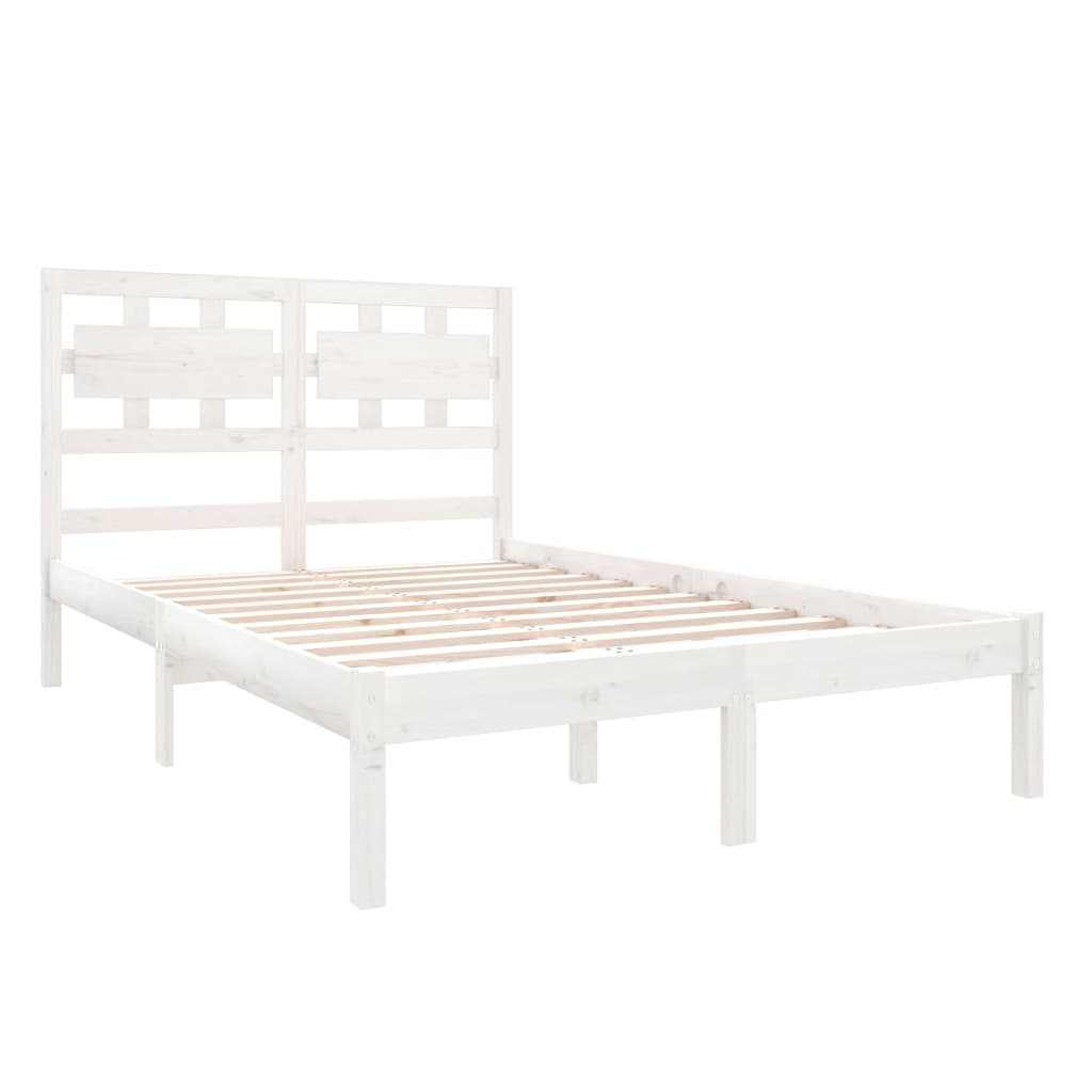 Bed Frame without Mattress White 120x190 cm Small Double Solid Wood