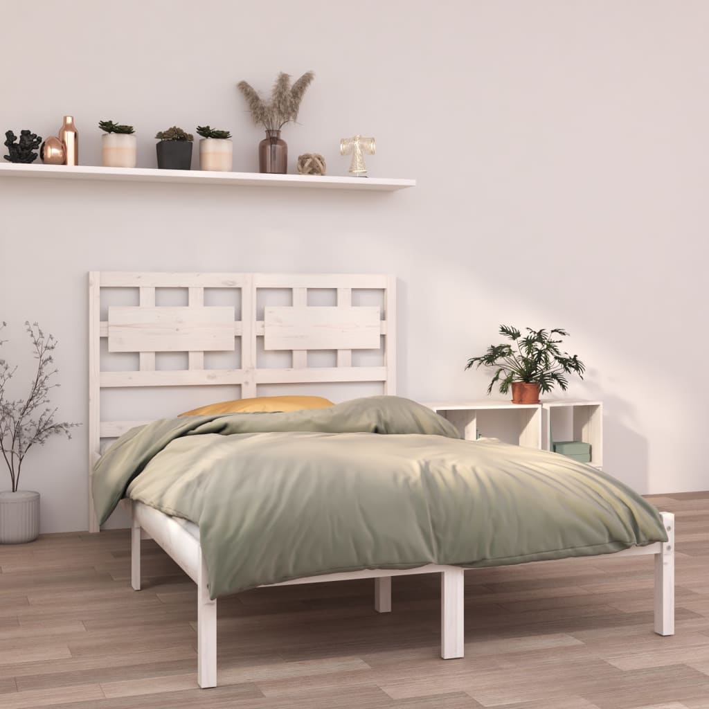 Bed Frame without Mattress White 120x190 cm Small Double Solid Wood