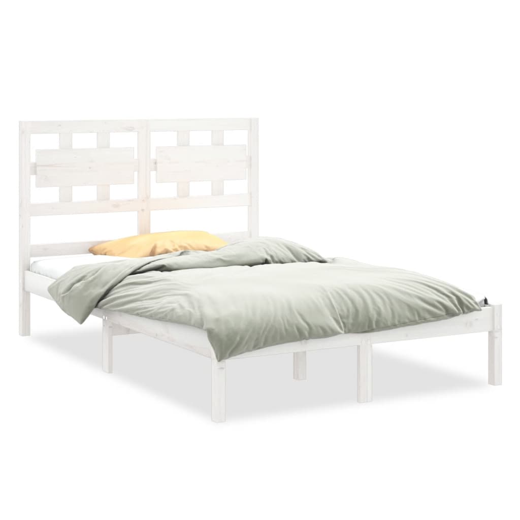 Bed Frame without Mattress White 120x200 cm Solid Wood