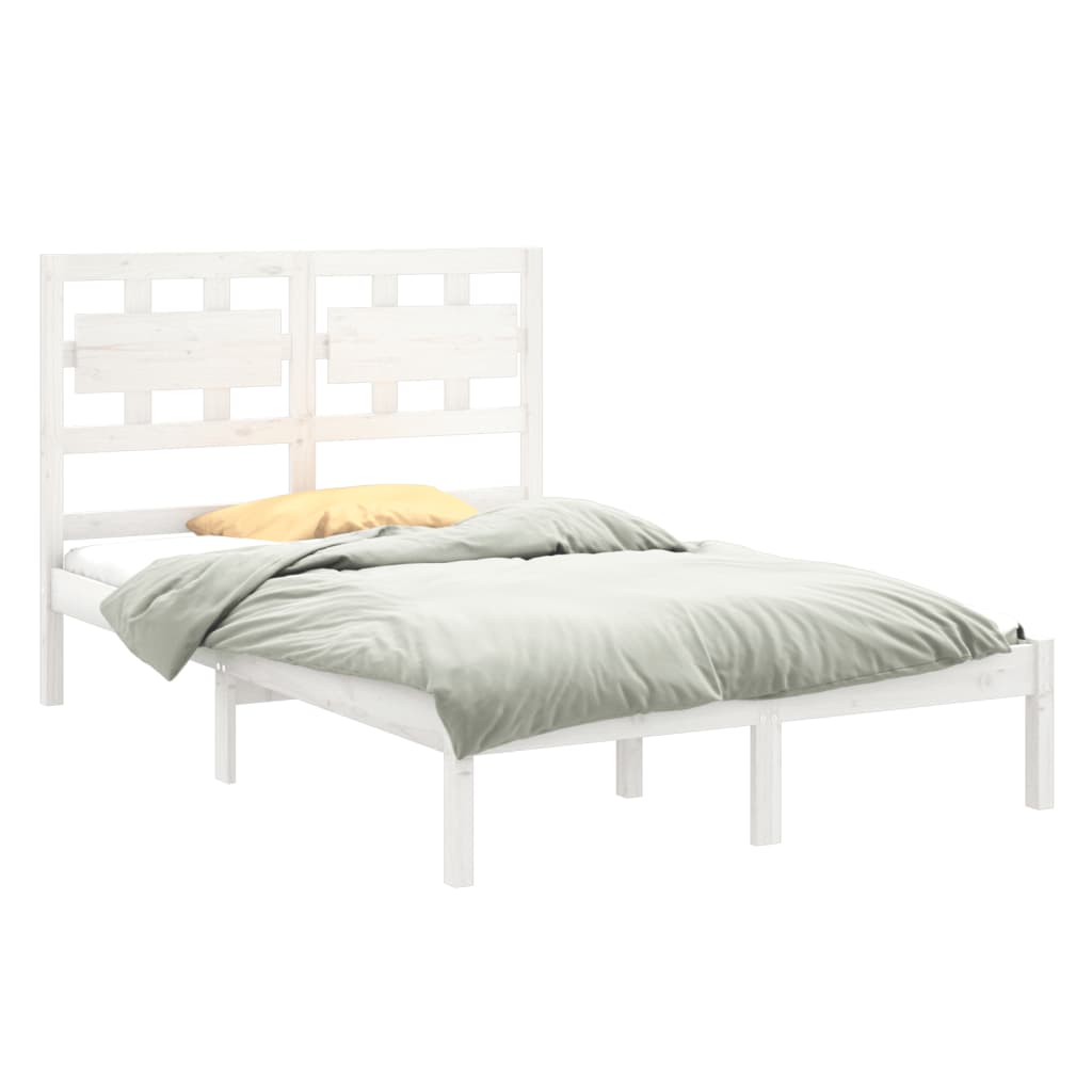 Bed Frame without Mattress White 120x200 cm Solid Wood