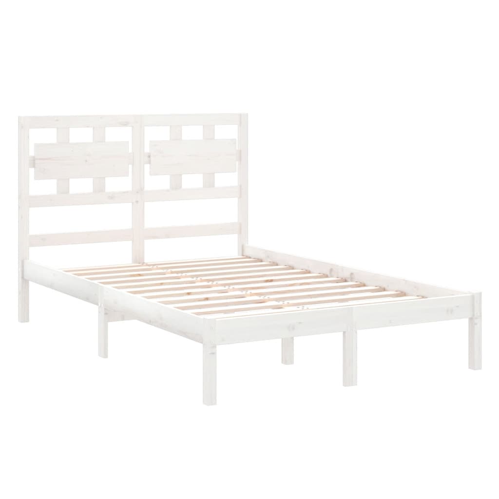 Bed Frame without Mattress White 120x200 cm Solid Wood