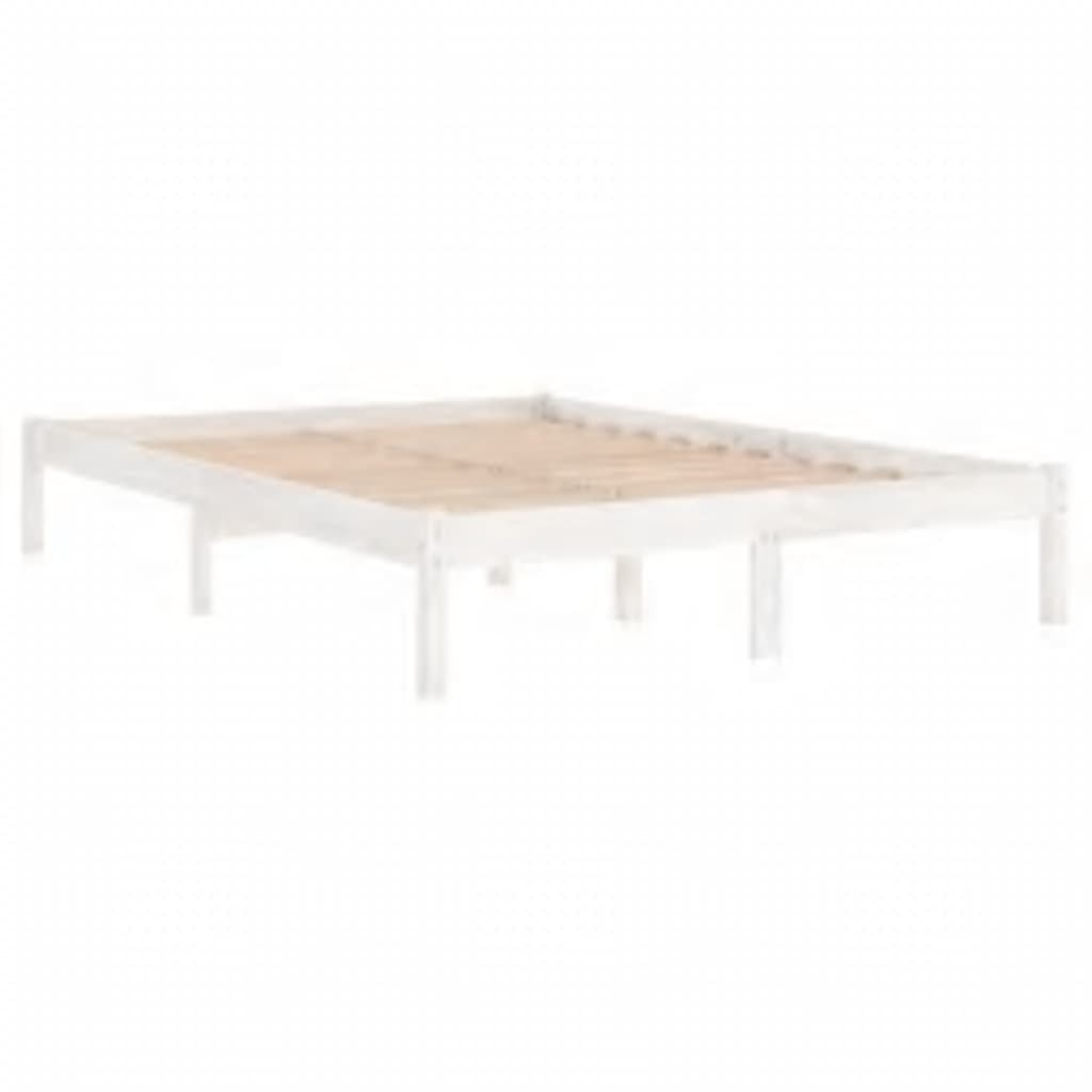 Bed Frame without Mattress White 120x200 cm Solid Wood