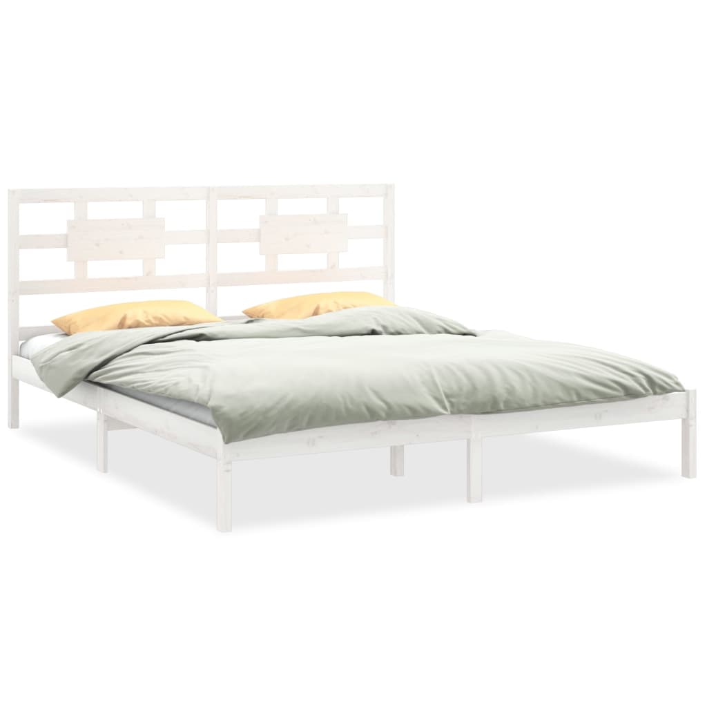 Bed Frame without Mattress White 180x200 cm Super King Solid Wood