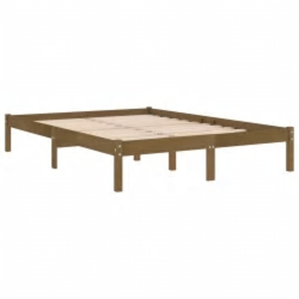 Bed Frame without Mattress Honey Brown 200x200 cm Solid Wood