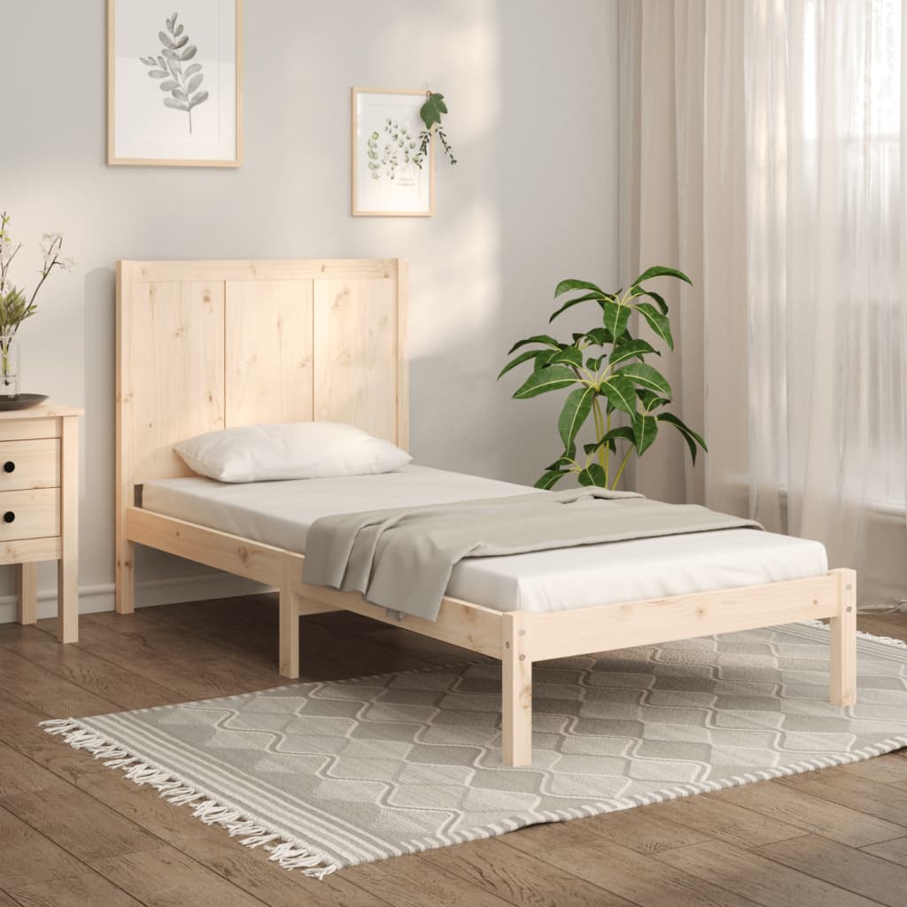 Bed Frame without Mattress 75x190 cm Small Single Solid Wood Pine