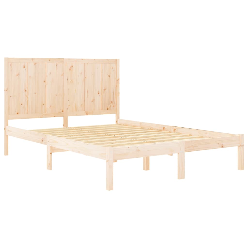 Bed Frame without Mattress 120x190 cm Small Double Solid Wood Pine