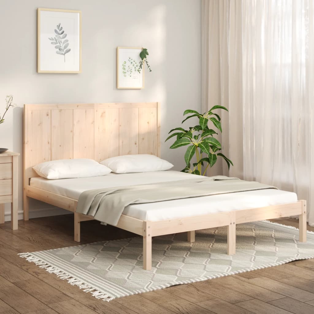 Bed Frame without Mattress 120x190 cm Small Double Solid Wood Pine