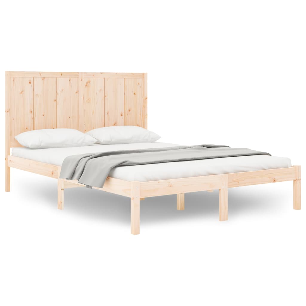 Bed Frame without Mattress 140x190 cm Solid Wood Pine