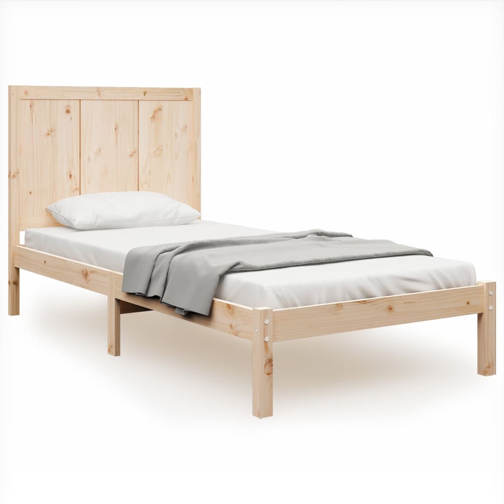 Bed Frame without Mattress 100x200 cm Solid Wood Pine