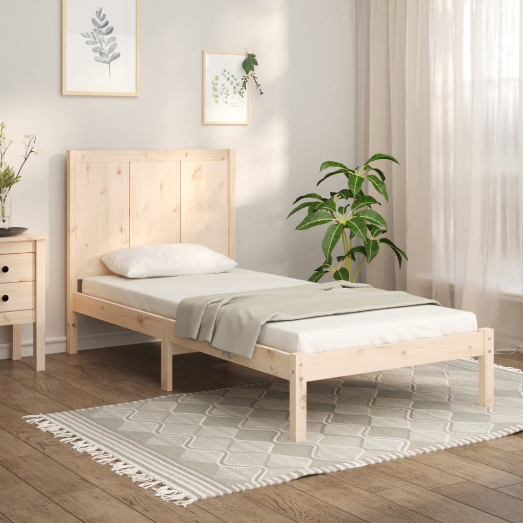 Bed Frame without Mattress 100x200 cm Solid Wood Pine