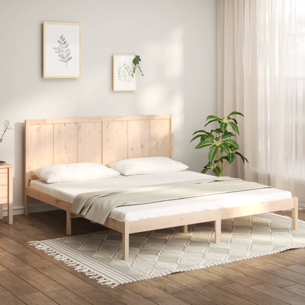 Bed Frame without Mattress 200x200 cm Solid Wood Pine