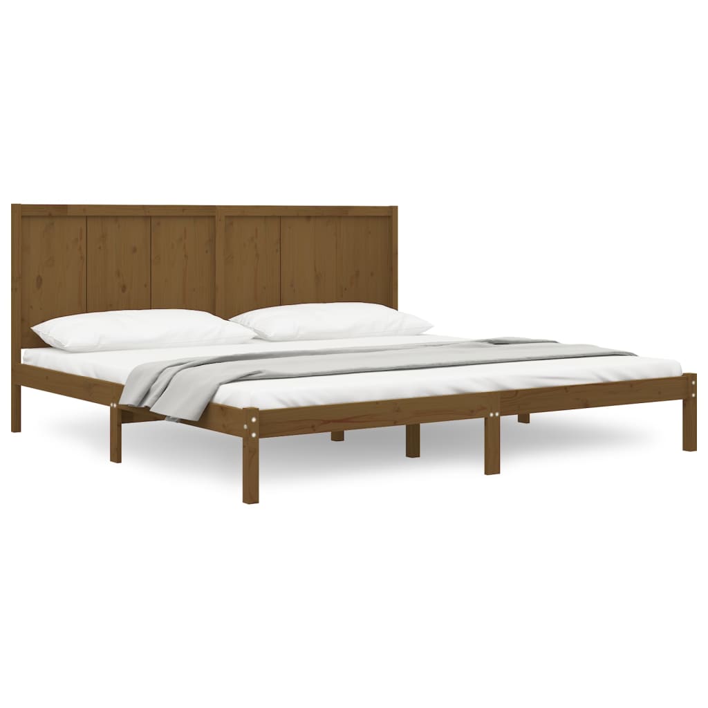 Bed Frame without Mattress Honey Brown 200x200 cm Solid Wood Pine