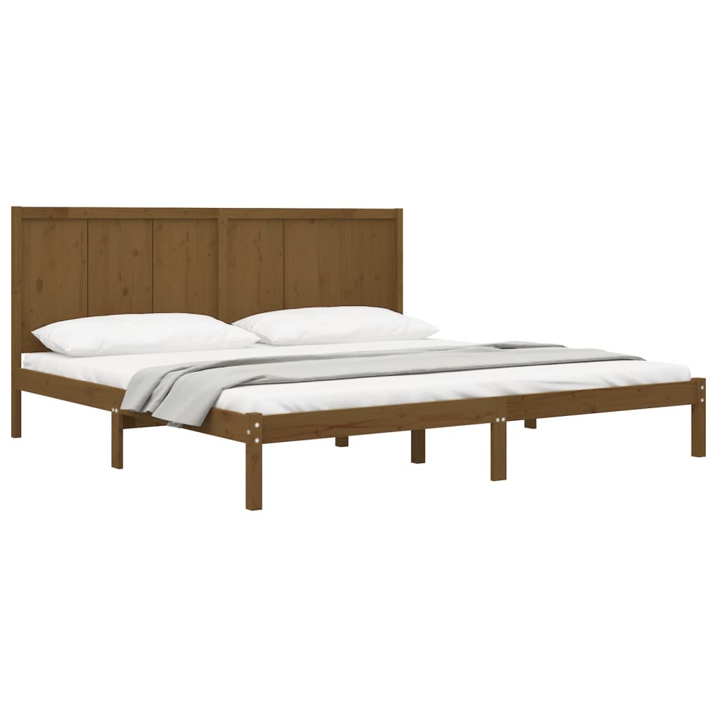 Bed Frame without Mattress Honey Brown 200x200 cm Solid Wood Pine