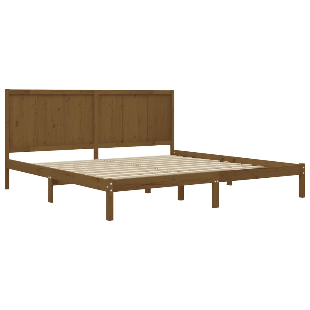 Bed Frame without Mattress Honey Brown 200x200 cm Solid Wood Pine