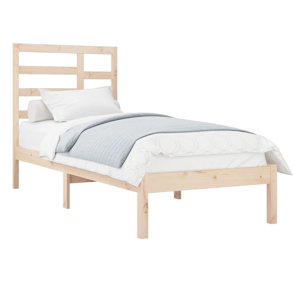 Bed Frame without Mattress Solid Wood 90x190 cm Single Single
