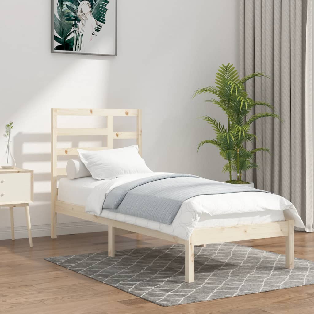 Bed Frame without Mattress Solid Wood 90x200 cm