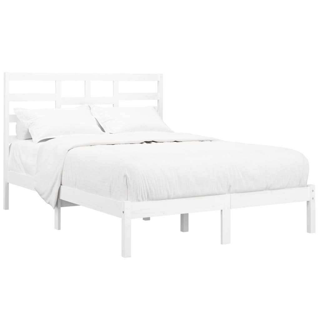 Bed Frame without Mattress White Solid Wood 120x200 cm