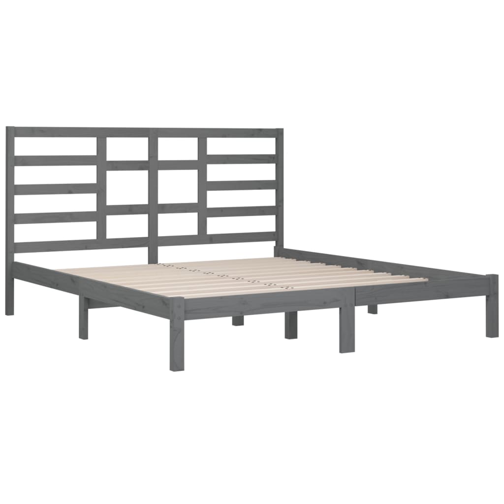 Bed Frame without Mattress Grey Solid Wood 200x200 cm
