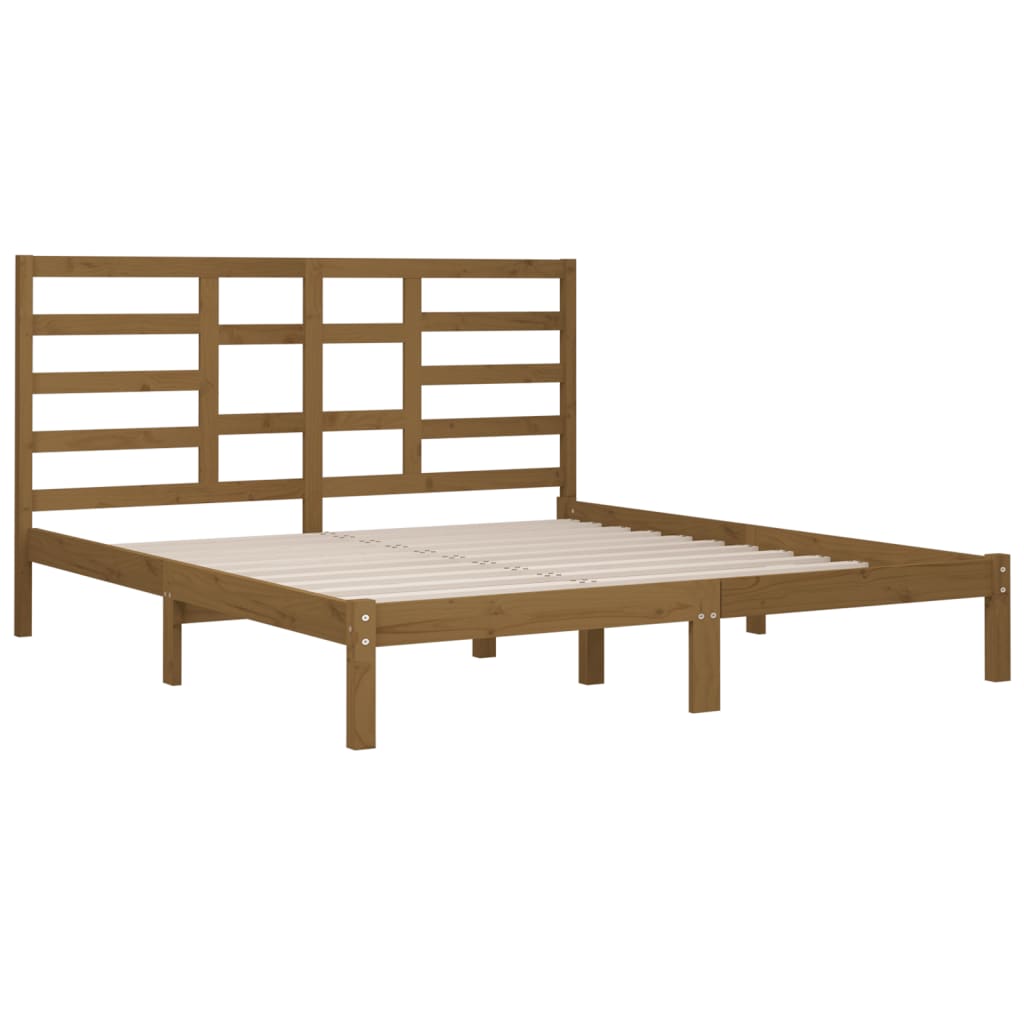 Bed Frame without Mattress Honey Brown Solid Wood 200x200 cm