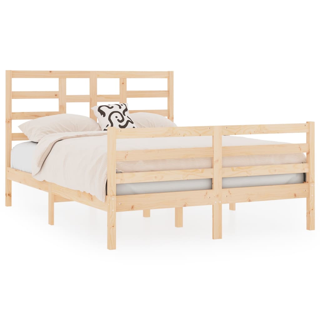 Bed Frame without Mattress Solid Wood 120x190 cm Small Double