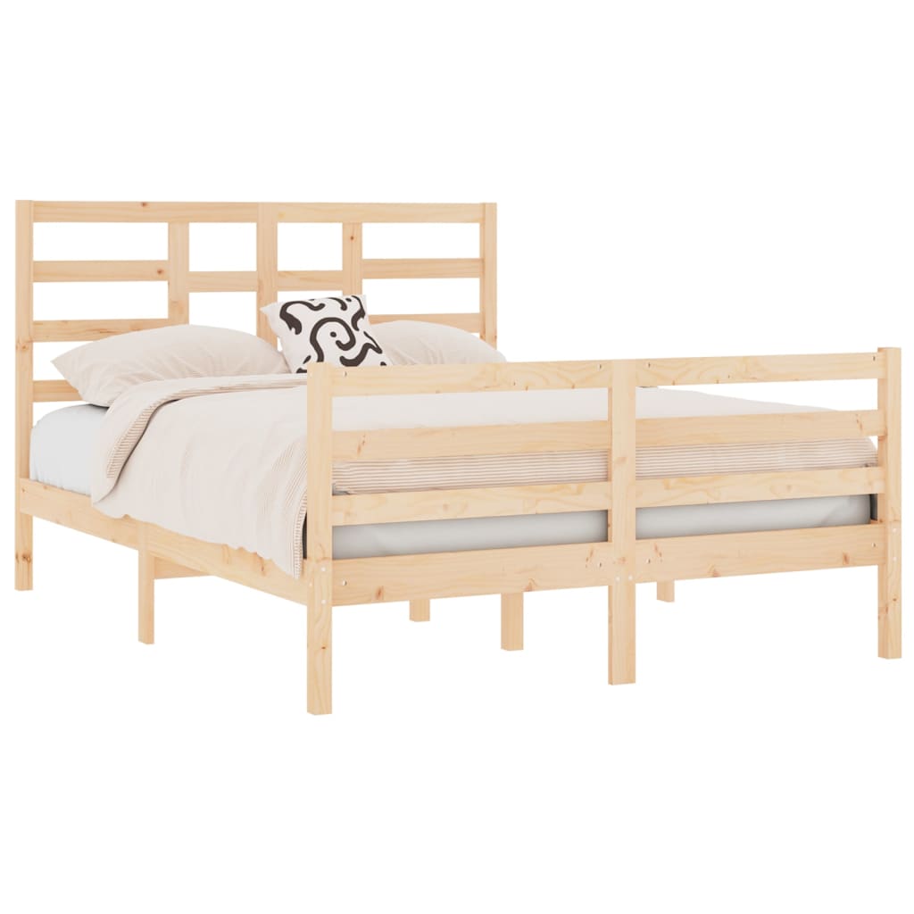 Bed Frame without Mattress Solid Wood 140x190 cm