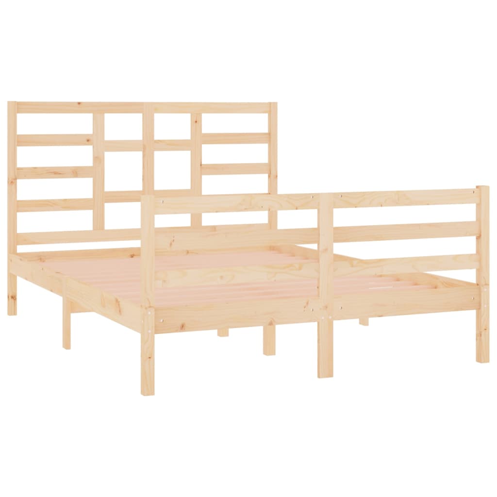 Bed Frame without Mattress Solid Wood 140x190 cm